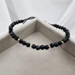 Bratara cu cristale rotunde si 4 bilute din aur 14k