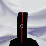 Bratara cu snur si inima din argint 925