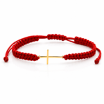 Bratara cu snur si cruciulita din aur 14k