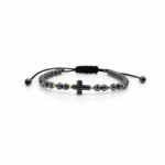 Bratara cu 6 bilute din aur 14k de 2.5mm si hematit