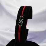 Bratara cu snur si infinit cu inimi din argint 925