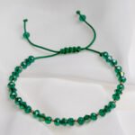 Bratara cu cristale combinate (biconice si rondele) si 10 bilute din aur 14k