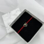 Bratara cu snur si inima dubla din aur 14k