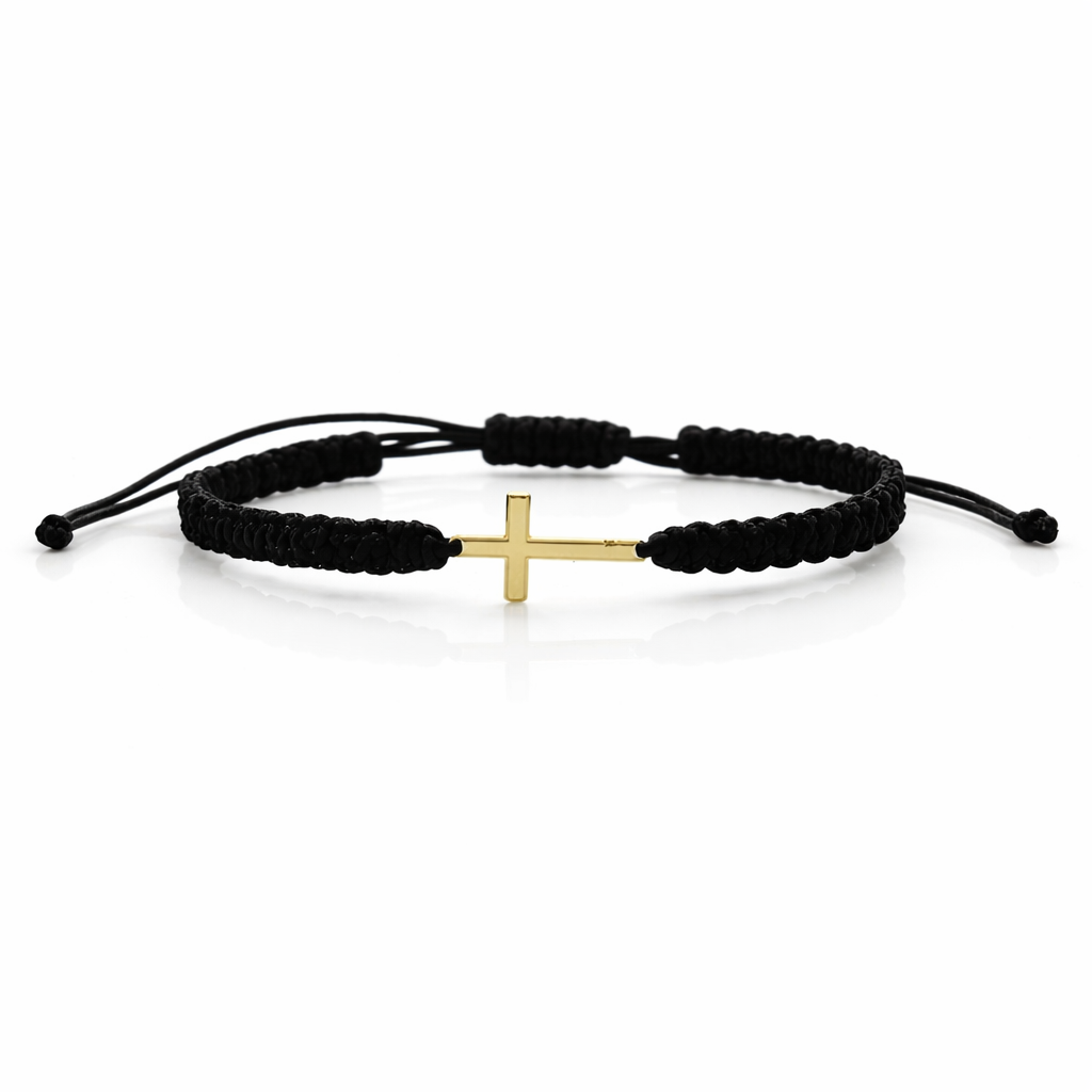 3e35d18c-5f2a-40d1-933f-253da4e987c4 Bratara cu snur si cruce plina cu rama din aur 14k - imagine 1