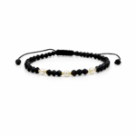 Bratara cu cristale biconice, perle si bilute din aur 14k