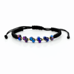 Bratara cu hematit cubic si bilute din aur 14k