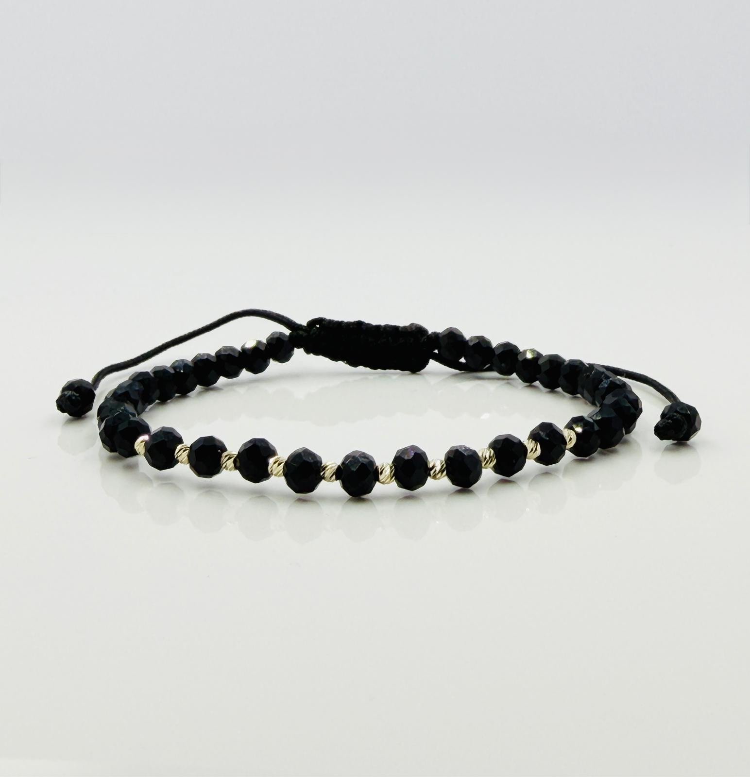 61538f6a-89b1-4909-a4d5-ab49eefc082b Bratara cu cristale rotunde si 10 bilute aur 14k - imagine 1