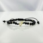 Bratara cu initiala si bilute din aur 14k si cristale