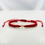 Bratara cu snur si inima plina aur 14k