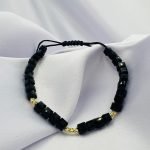 Bratara cu cristale cubice si 7 bilute de 2.5mm din aur 14k