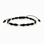 Bratara cu cristale lacrima si 10 bilute de 2.5mm din aur 14k