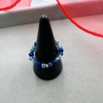 Inel cu 4 bile din aur 14k si cristale de sticla