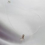 Colier cu fir transparent si initiala din argint 925