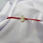 Bratara cu snur si ingeras din aur 14k