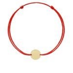 Bratara cu snur si banut de 10mm din aur 14k