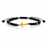 Bratara snur, bile si cruciulita din aur 14k