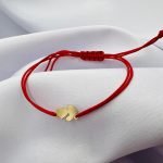 Bratara snur si talpita cu inima aur 14k