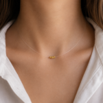 Colier fir transparent si bilute de diferite dimensiuni din aur 14k