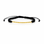 Bratara cu snur impletit si 20 bilute din aur 14k