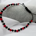 Bratara cu cristale biconice si 11 bilute din aur 14k