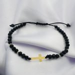 Bratara snur, bile si cruciulita din aur 14k