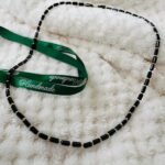 Colier Black cu cristale, 5 bilute din aur 14k, inchidere din aur si margele Miyuki