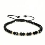 Bratara cu cristale rondele si 5 bilute de 2.5mm din aur 14k