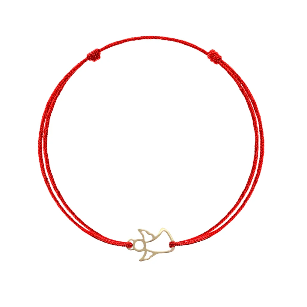 bratari-aur-14k-rosu-bratara-aur-snur-14k-ingeras-54303623741787 Bratara cu snur si forma ingeras din aur 14k - imagine 1