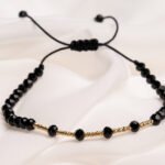 Bratara cu cristale rondele si 20 bilute din aur 14k