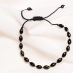 Bratara cu cristale ovale si bilute din aur 14k