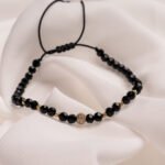 Bratara cu charm, bilute din aur 14k si cristale rotunde