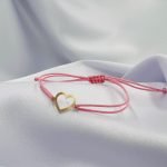 Bratara cu snur si inima forma din aur 14k