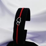 Bratara cu snur si inima dubla argint 925