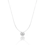 Colier fir transparent si charm din argint 925