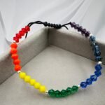 Bratara curcubeu cu cristale si 6 bilute argint 925