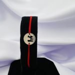 Bratara cu snur si banut familie din argint 925