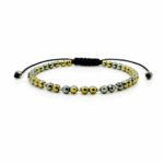 Bratara cu hematit iris si bilute din aur 14k