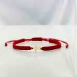 Bratara cu snur si cruciulita cu model din aur 14k