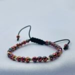 Bratara cu hematit multicolor si bilute din aur 14k