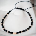 Bratara cu 13 bilute de 2.5mm din aur 14k si cristale cubice