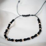 Bratara cu 10 bilute de 2.5mm din aur 14k si cristale cubice