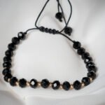 Bratara cu snur si bile din aur 14k