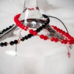 Set bratari cu bilute din aur 14k si cristale de sticla