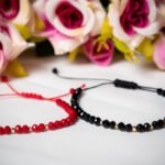 Set bratari cu bilute din aur 14k si cristale de sticla