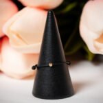 Inel cu snur reglabil si biluta 2mm din aur 14k