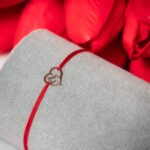 Bratara cu snur si inima cu pui aur 14k