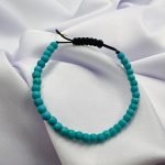 Bratara cu snur reglabil si turcoaz