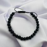 Bratara cu snur reglabil si onix mat 6mm
