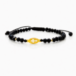 Bratara snur, bile si cruciulita din aur 14k