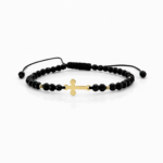 Bratara snur, bile si cruciulita din aur 14k